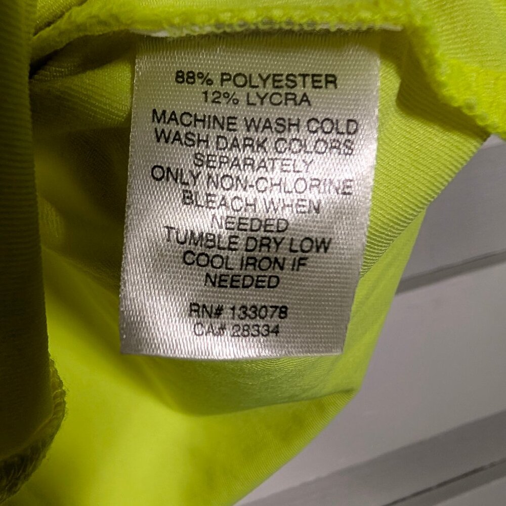 Lucky in Love Women's XL Built in Bra Tank Top Neon Yellow Tennis Mesh Zip black - Picture 10 of 10